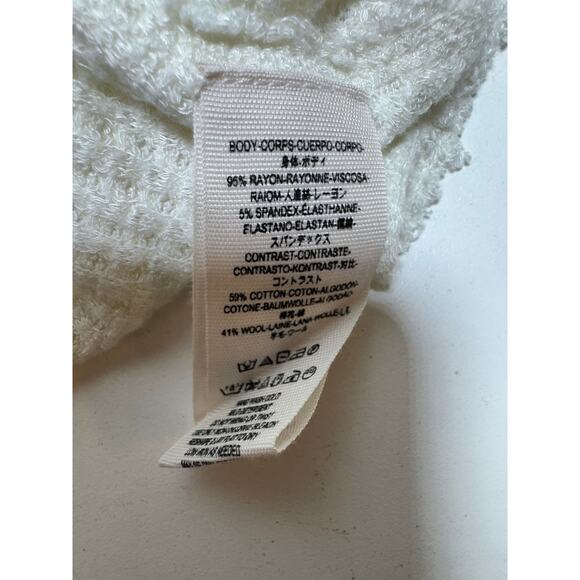 Free People Women’s Thermal Waffle Pullover Sweater Sz Medium V Neck Stretchy - Picture 7 of 9